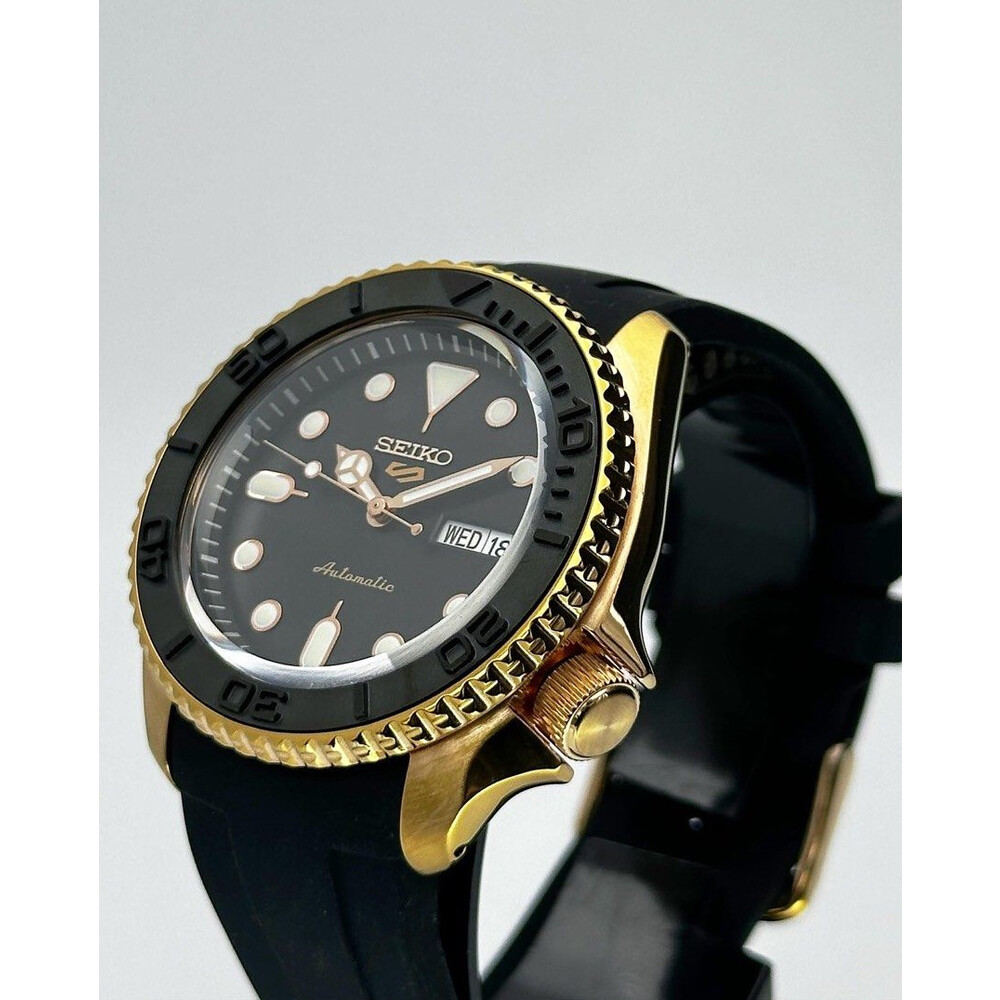 42mm Original Seiko 5 Sport Mod SRPD SRPD76K1 Yachtmaster Rose Gold